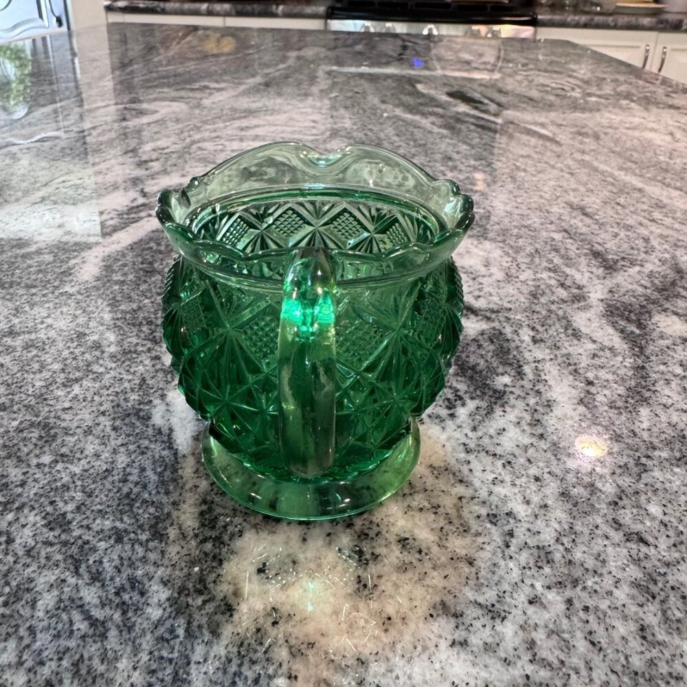 Vintage Anchor Hocking Wexford Green Creamer - Picture 6 of 7